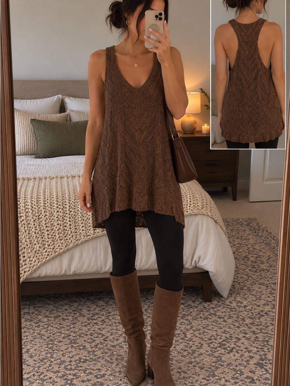 Free People Womens Chevron Sweater Tank Top